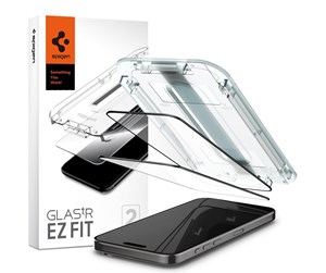 Mobil - Beskyttelsesglass - Spigen Glass tR EZ Fit 2 Pack - FC Black - iPhone 15 Pro Max - AGL06873