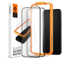 Mobil - Beskyttelsesglass - Spigen Glass tR AlignMaster 2 Pack - FC Black - iPhone 15 Pro Max - AGL06875