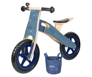 Utendørsleker - Small Foot - Wooden balance bike Plane Blue - 11614