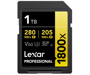 Minnekort - Lexar Professional Gold 1800x SD - 280MB/s - 1TB - LSD1800001T-BNNNG