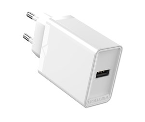 Mobil - Adaptere og ladere - Vention Wall charger EU USB-A FAAW0-EU 12W 2.4A (white) - FAAW0-EU