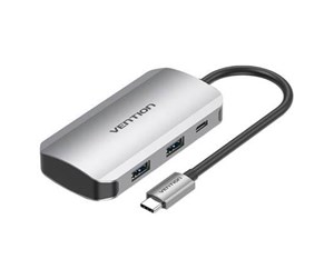 Dokkingstasjon - Vention USB-C Docking Station to 4x USB3.0 0.15m Gray - TNBHB