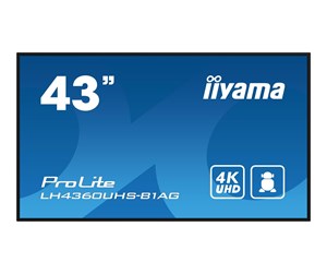 Digital skilting & Hotell TV - iiyama ProLite LH4360UHS-B1AG 43" Class (42.5" viewable) LED-backlit LCD display - 4K - for digital signage - LH4360UHS-B1AG