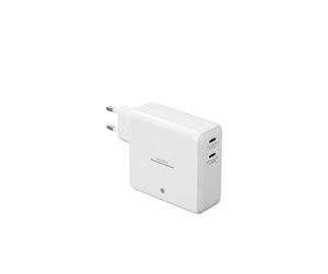 Mobil - Adaptere og ladere - Deltaco USB-C wall charger with built-in power bank and GaN technology - 9600 mAh - White - PB-Q1004