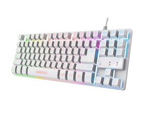 Tastatur - Trust GXT 833W THADO - Gamingtastatur - Nordisk - Hvit - 25403