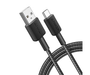 USB - Anker 322 USB-A to USB-C Nylon cable - 1.8m - Black - A81H6G11