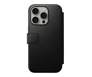 Mobil - Deksel og etui - Nomad Modern Leather Folio - black - iPhone 15 Pro - NM01627685