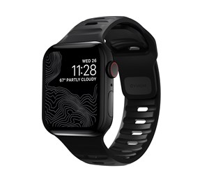 Smartklokke - Tilbehør - Nomad Sport Strap M/L - black - Apple Watch Ultra 2/1 (49mm) 9/8/7 (45mm)/6/SE/5/4 (44mm)/3/2/1(42mm) - NM1AM10000