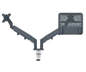 Skjermholder - Leitz Ergo plassbesparende dobbel skjermarm og laptoparm - 65380089