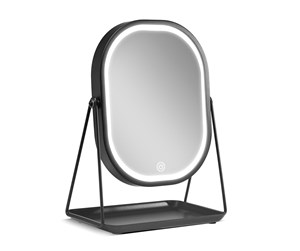 Sminkespeil - Gillian Jones Mirror With LED Light and Tray - Black - 5713982011470