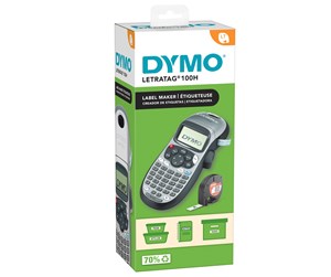 Etikettskriver - DYMO LetraTag LT-100H håndholdt etikettmaskin | Batterier inkludert | Sølv - 2174577