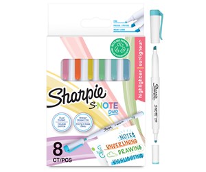 Skrive- & Tegneverktøy - Sharpie S-Note Duo Highlighters | Kreative tusjer med to ender av pastell | Kule og bred spiss for fremheving, tegning, journalføring og mer | 8 stk - 2182116