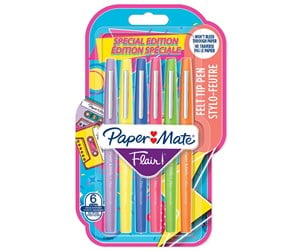 Skrive- & Tegneverktøy - Paper Mate Flair filtpenner | Middels punkt (0,7 mm) | Assorterte retrofarger | 6 Stk - 2180626