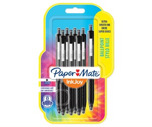 Skrive- & Tegneverktøy - Paper Mate InkJoy 300RT uttrekkbare kulepenner | Middels punkt (1,0 mm) | Svart blekk | 8 Stk - 1956579