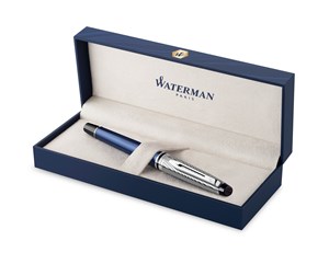 Skrive- & Tegneverktøy - Waterman Expert Deluxe | Fyllepenn | Metall og blå lakk med palladiumbelagt trim | Palladium finspiss | Gaveeske - 2187650