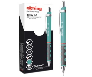 Skrive- & Tegneverktøy - Rotring rOtring Tikky Pastell mekaniske blyanter | HB 0,7 mm | Sjøblått | med komfortabelt gummigrep | 12 stk - 2189069