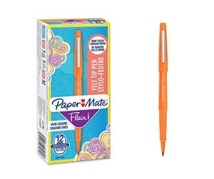 Skrive- & Tegneverktøy - Paper Mate Flair filtpenner | Middels punkt (0,7 mm) | Oransje | 12 Stk - S0971620