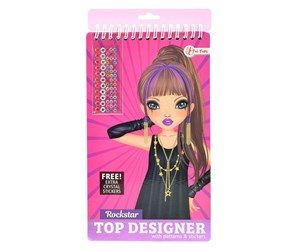 Kreative leker - Toi-Toys Sketchbook Rock Star with Stickers Diamonds and Templates - 46138B