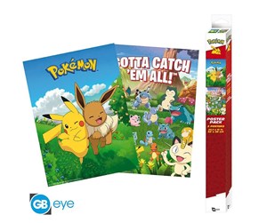 Reklameartikler - ABYstyle - POKEMON Set 2 Chibi Posters Environments (52x38cm) - Plakat - GBYDCO084