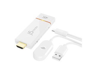 Repeater & Transceiver - j5create JVAW76-N ScreenCast 4K Wireless Display Adapter iOS / Android / macOS / iPadOS / Windows / Chrome OS - JVAW76-N