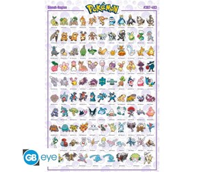 Reklameartikler - ABYstyle - POKEMON Poster Sinnoh Pokemon English (91.5 x 61cm) - Plakat - GBYDCO077