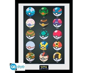 Reklameartikler - ABYstyle - POKEMON Framed print Pokeballs - Bilde - PFC2076