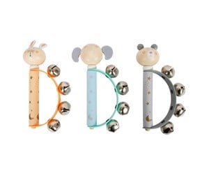 Musikk - Small Foot - Wooden Baby Tambourine Animal Pastel (Assorted) - 12346