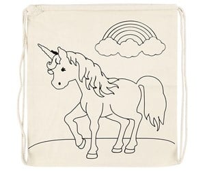 Kreative leker - Creativ Company Color your own Cotton Gym Bag Unicorn - 499652