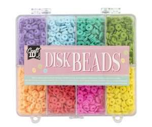 Arts & Crafts - Tilbehør - Craft Sensations Disc beads 6 mm in storage box - 8 colours - CR1401/GE