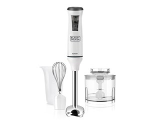 Håndmikser - Black & Decker Håndmikser Hand Blender With Accessories 600W White - 600 W - ES9160070B