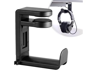 Hodetelefoner - Desire2 Holder for Headphone / Headset Black Mounted on desk top - D2HOOK