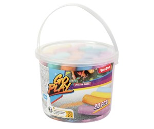 Utendørsleker - Toi-Toys Sidewalk Chalk in Bucket 20pcs. - 61038A