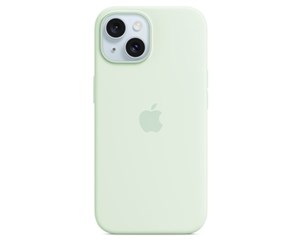 Mobil - Deksel og etui - Apple iPhone 15 Silicone Case with MagSafe - Soft Mint - MWNC3ZM/A