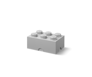 Barnerom - LEGO Storage brick 6 - MEDIUM STONE GREY - 40000805