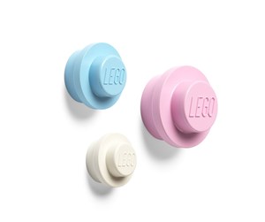 Barnerom - LEGO WALL HANGERS SET OF 3 - PINK. BLUE. WHITE - 40161736