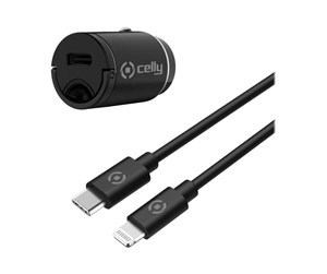 Mobil - Adaptere og ladere - CELLY ProPower car power adapter - ultra compact - 24 pin USB-C - 20 Watt - CCMINILIGHT