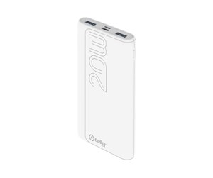 Nødlader - CELLY ProPower power bank - Micro-USB Type B 2 x USB 24 pin USB-C - 20 Watt Nødlader - 10000 mAh - PBPD10000EVOWH