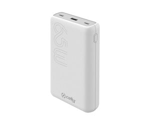 Nødlader - CELLY ProPower PBPD65W20000 power bank - USB 2 x USB-C - 65 Watt Nødlader - 20000 mAh - PBPD65W20000WH