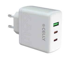 Mobil - Adaptere og ladere - CELLY ProPower TC3GAN65WEVO power adapter - GaN - USB 2 x USB-C - 65 Watt - TC3GAN65WEVOWH