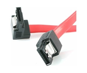 Sata - StarTech.com 18in Latching SATA to Right Angle SATA Serial ATA Cable - SATA cable - 46 cm - LSATA18RA1