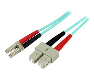 Nettverkskabel - 1m Fiber Optic Cable - 10 Gb Aqua - Multimode Duplex 50/125 - LSZH - LC/SC - OM3 - LC to SC Fiber Patch Cable - patch cable - 1 m - aqua - A50FBLCSC1