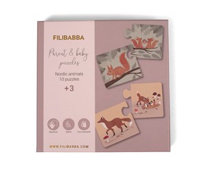 Babyleker - Filibabba Parent & baby puzzle - Nordic animals - FI-02173