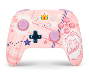 Spill - Tilbehør - PowerA Enhanced Wireless Controller for Nintendo Switch - Princess Peach Plaid - Controller - Nintendo Switch - NSGP0255-01