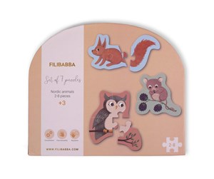 Babyleker - Filibabba Set of 7 puzzles - Nordic animals - FI-02178