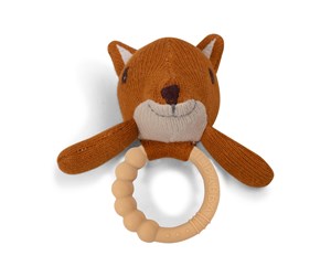 Babyleker - Filibabba Rattle w. Silicone teether - Freya the fox - FI-02236