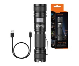 Lommelykter  - Superfire Flashlight  A2 650lm USB - A2