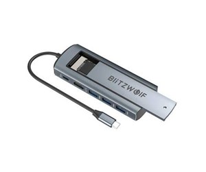 USB-hub - BlitzWolf USB hub 6in1 Silver USB-hub - 6 porter - Grå - BW-Neo TH13