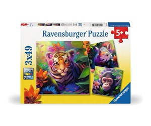 Puslespill - Ravensburger Jungle Babies, 3x49pc - 10105735