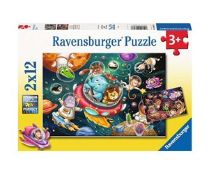 Puslespill - Ravensburger Animals In Space 2x12p - 12000857