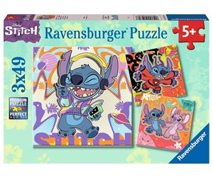 Puslespill - Ravensburger Disney Stitch, 3x49pc - 12001070